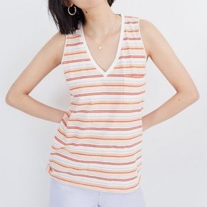 Madewell | 2X | Stripe Pocket V-Neck Tank Top